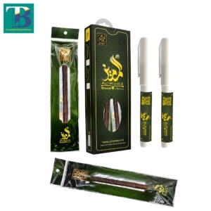Two natural olive miswak sticks with two Doodiya plastic holders for oral hygiene and fresh breath