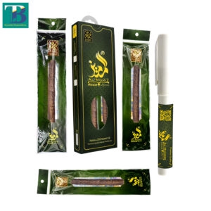 Three thick natural miswak sticks with a durable Doodiya holder for easy storage and use
