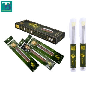 Three premium thick olive miswak sticks with two durable miswak holders for hygiene and portability.