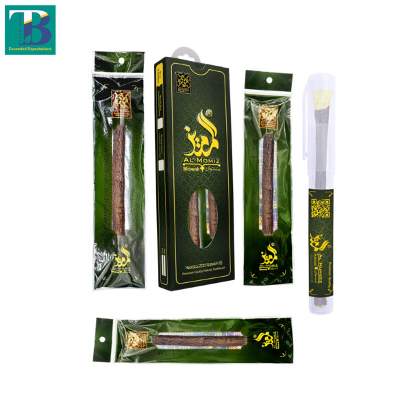 3 Miswak with 1 Transparent plastic holder natural and convenient.