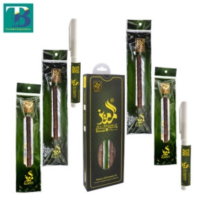 4 Olive Miswak with 2 Doodiya Holder - A natural teeth cleaning set featuring four olive Miswaks and two doodiya holders