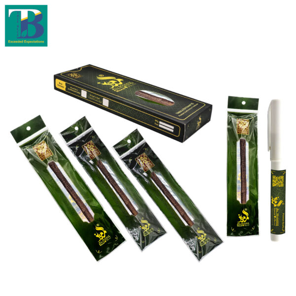 4-Olive Miswak with Doodiya Holder - Natural Teeth Cleaning Stick with Traditional Wooden Holder