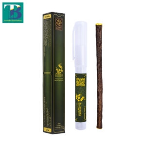 Olive Miswak stick with a transparent plastic holder.