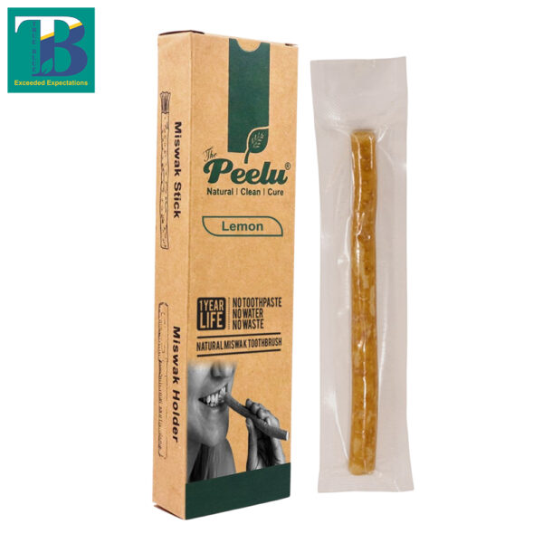 Peelu Lemon Flavour Miswak stick for natural oral care and fresh breath