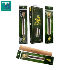 3 Olive Miswak sticks with 3 premium wood holders for natural oral hygiene