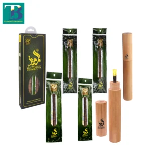 4 Olive Miswak sticks with 2 natural wood holders in premium box